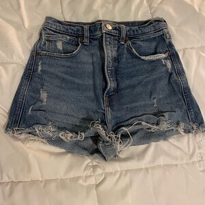 Abercrombie High-Rise Distressed Shorts